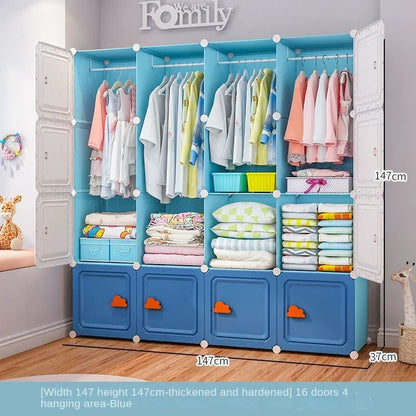 Modern Household Wardrobe Bedroom Furniture Organizer Rack Multilayer Plastics Storage Cabinets Of Collapsible Children Locker