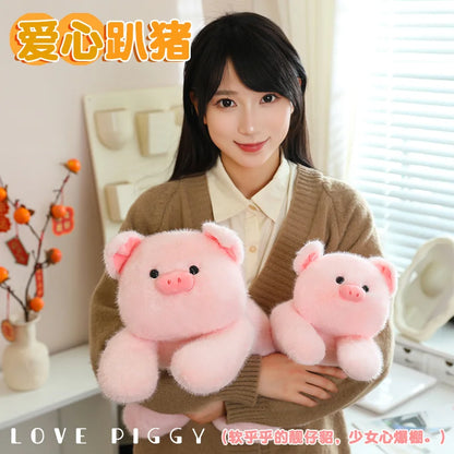 Pink Pig Soft Stuffed Plush Toys Lie Down Cute Pig Dolls Love Tail Cushion Stuffed Plushies Valentine's Day Gifts For Girls
