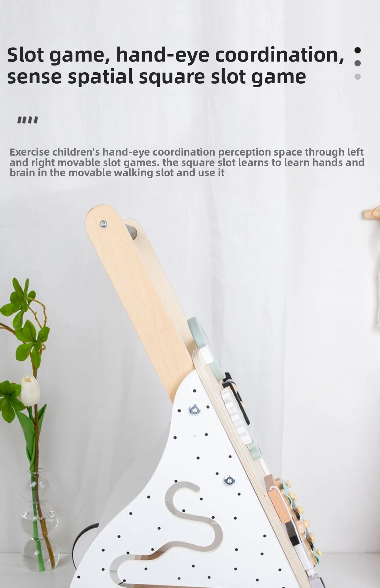 Wooden Baby Walker Cart - Anti Rollover & O-Shaped Leg Design, Adjustable Multifunctional Learning Walking Toy for Toddlers