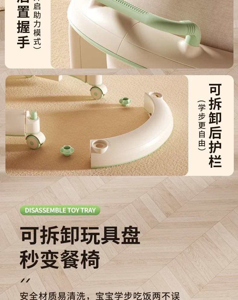 Baby Walker Anti-Rollover Trolley Multifunctional Toddler Walking Assistant Walkers Foldable Activity Walker With Music Toy