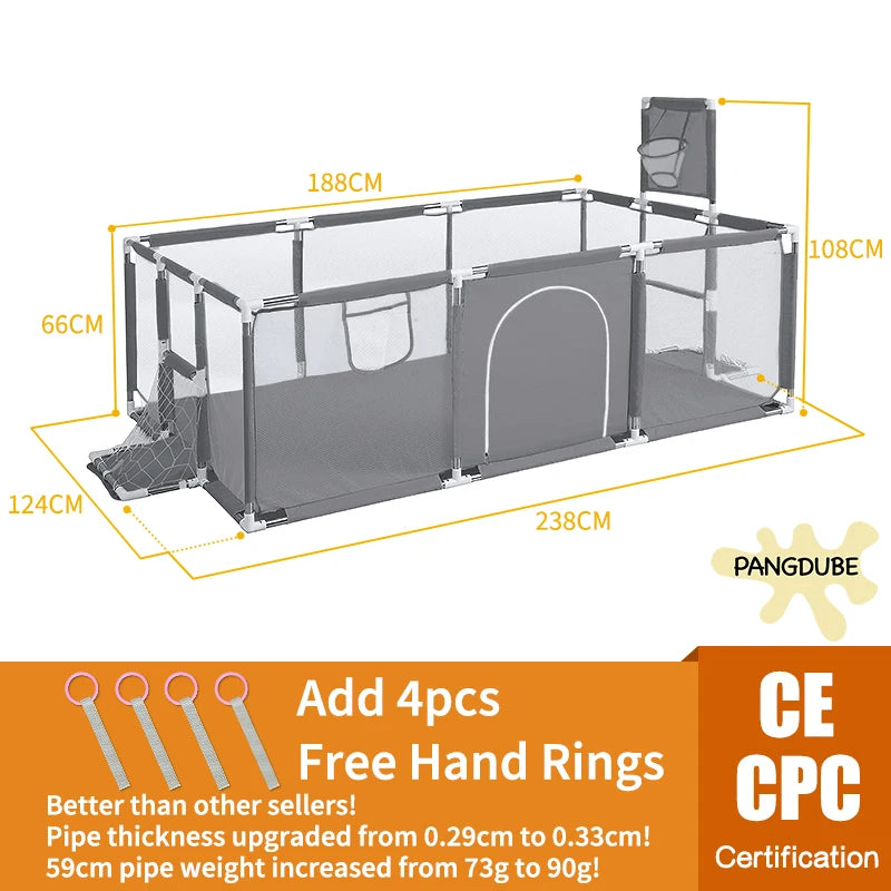 PANGDUBE Baby Playpen for Children Play Area Baby Playground 6 Month~6 Years Old Kids Ball Pit Playpen Indoor Baby Safety Fence