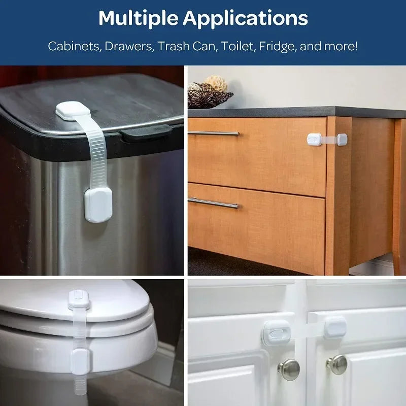 Baby Safety Lock Drawer Child Safety Cabinet Locks Adhesive Cabinet for Drawer Door Latches Baby Safe Straps Child Door Security