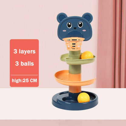 Baby Toys Rolling Ball Pile Tower Early Educational Toy For Babies Rotating Track Educational Baby Gift Stacking Toy ForChildren