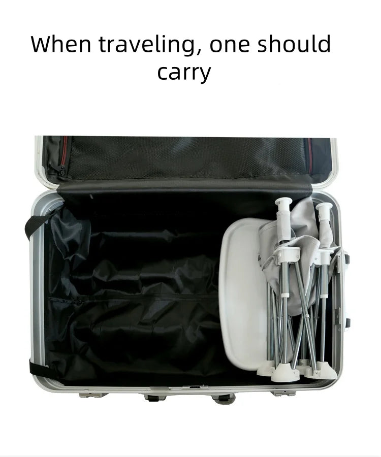 Foldable Baby Highchair with Straps Booster Baby Feeding Chair Portable Baby Seat with Storage Bag for Travelling & Camping