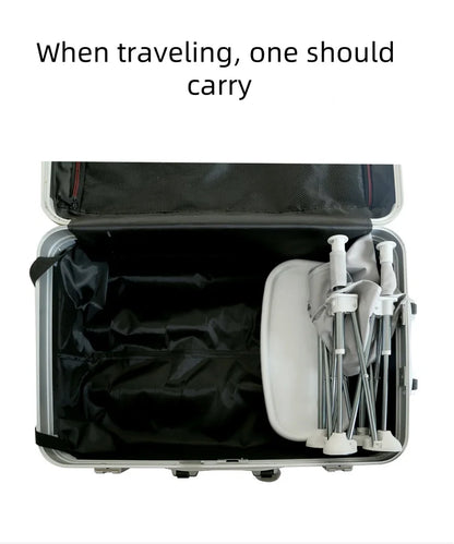 Foldable Baby Highchair with Straps Booster Baby Feeding Chair Portable Baby Seat with Storage Bag for Travelling & Camping