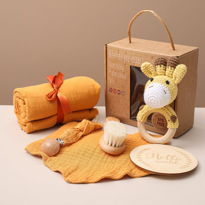 Baby Gift Set – Swaddle, Teether & Grooming Kit