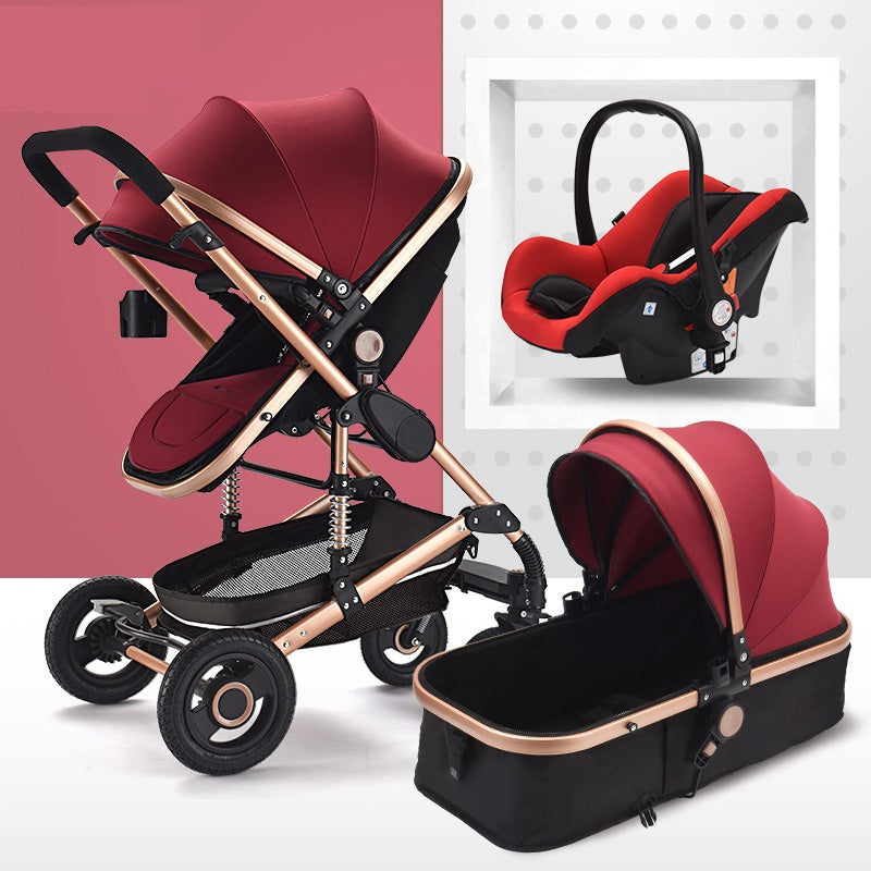 High-Landscape Reversible Baby Stroller (Lie-Flat & Foldable)