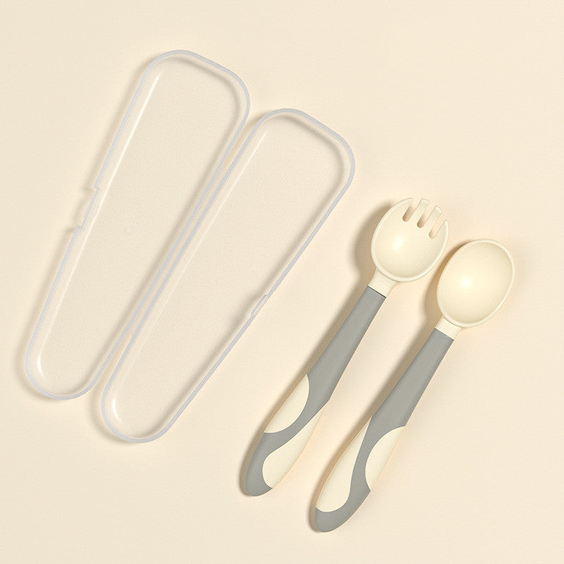 Baby Training Fork & Spoon Set – Easy-Grip, Twist-Safe Learning Tableware