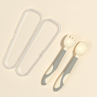 Baby Training Fork & Spoon Set – Easy-Grip, Twist-Safe Learning Tableware