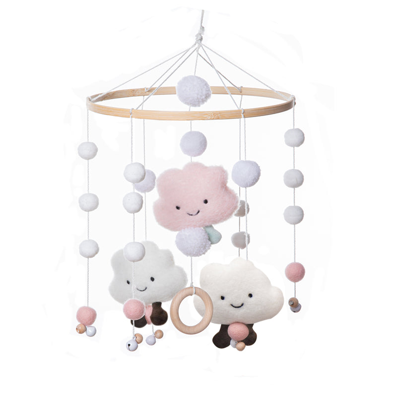 Handmade Plush Cloud Baby Crib Mobile – Soft, Colourful & Soothing Nursery Decor