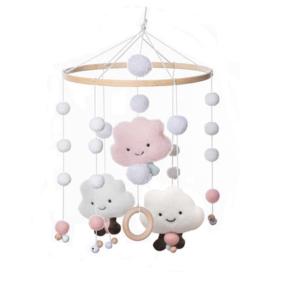 Handmade Plush Cloud Baby Crib Mobile – Soft, Colourful & Soothing Nursery Decor