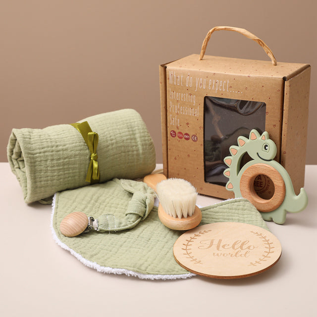 Baby Gift Set – Swaddle, Teether & Grooming Kit