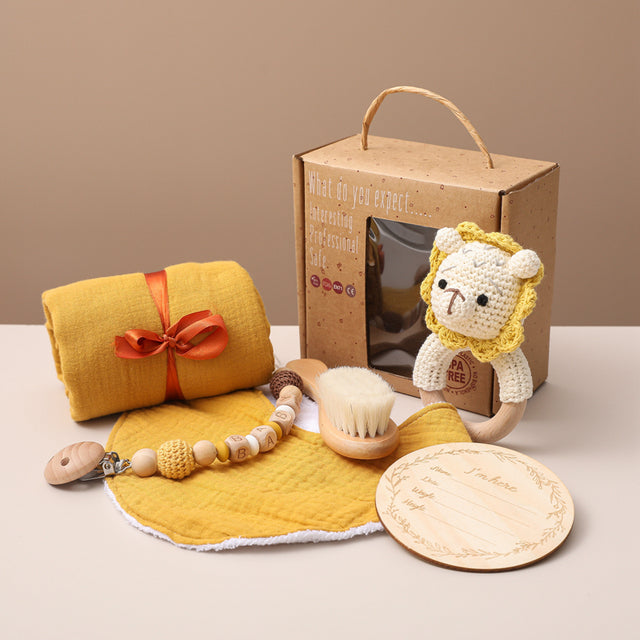 Baby Gift Set – Swaddle, Teether & Grooming Kit