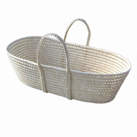Handwoven Corn Husk Baby Moses Basket – Portable Natural Sleeping Crib