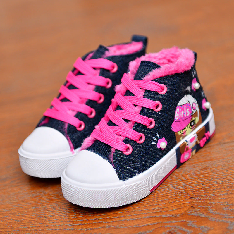 Cute Canvas High-Top Girls’ Sneakers – Fun, Comfy & Perfect for Everyday Adventures