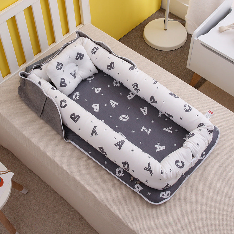 Portable Cotton Baby Crib – Foldable, Cozy & Secure Newborn Sleeping Nest