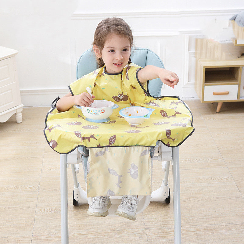 All-In-One Sleeveless Feeding Bib with Tray – Mess-Free Mealtime Magic