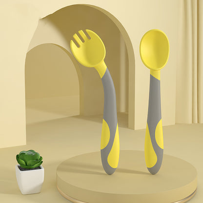 Baby Training Fork & Spoon Set – Easy-Grip, Twist-Safe Learning Tableware