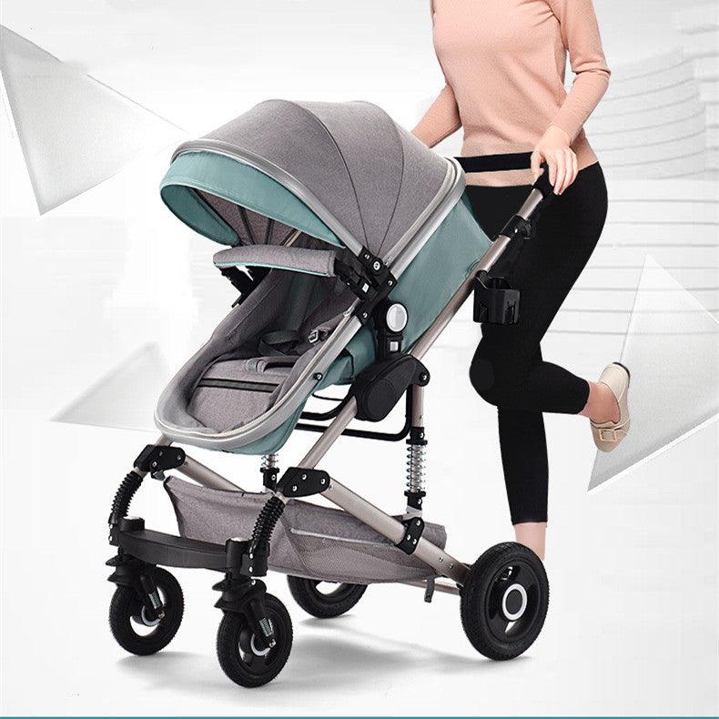 Sitting And Lying Portable Folding High-landscape Shock-absorbing Two-way Stroller For Newborn Babies - Babyblush