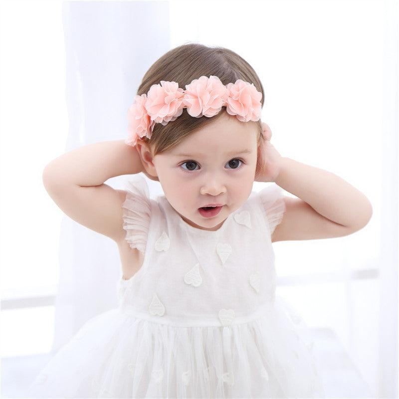 Baby Hair Flower Band - Babyblush