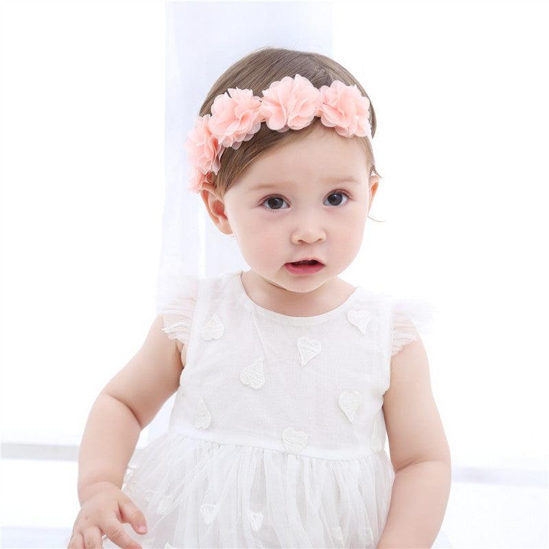 Baby Hair Flower Band - Babyblush