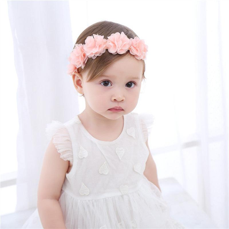 Baby Hair Flower Band - Babyblush