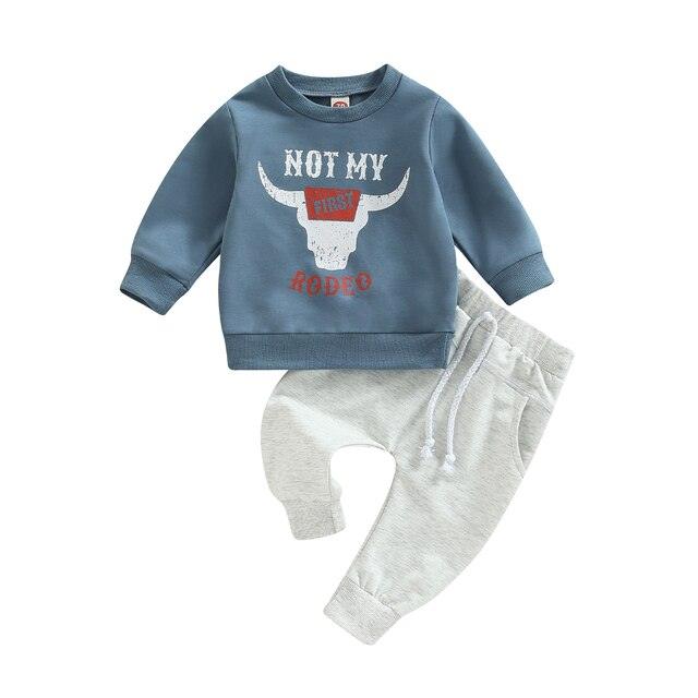 Cow Head Print Baby Boy Clothes Set - Babyblush