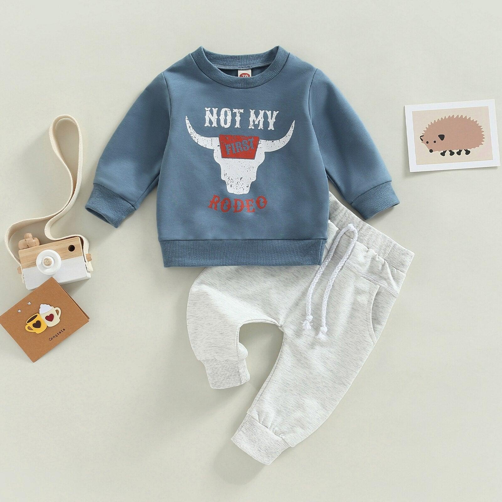 Cow Head Print Baby Boy Clothes Set - Babyblush