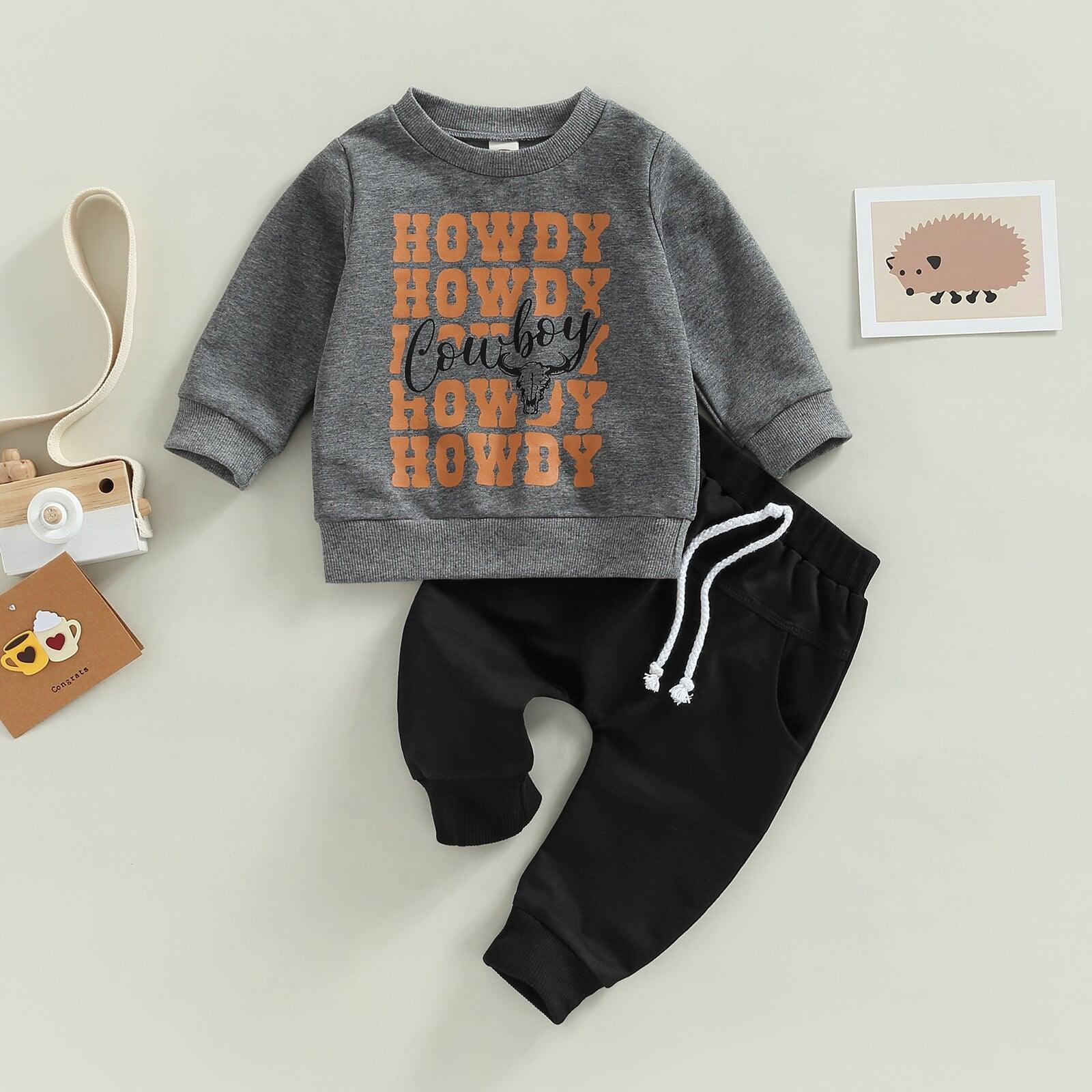 Cow Head Print Baby Boy Clothes Set - Babyblush