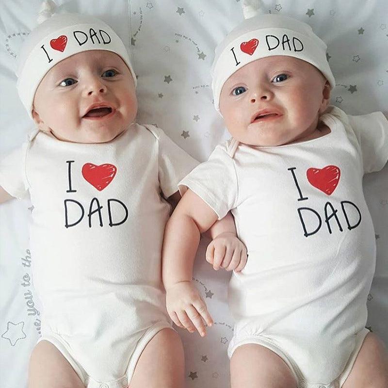 I Love Dad/Mum Baby Romper - Babyblush